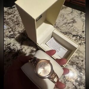 Anne Klein Women's Genuine Diamond Dial Bangle Watch Rose Gold Tone BRAND NEW